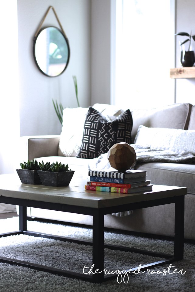 Build A Faux Metal Coffee Table In A Few Hours, Save hundreds of dollars and learn this easy DIY method, Little tools needed for this modern coffee table